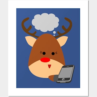 Merry Christmas Reindeer & Phone Posters and Art